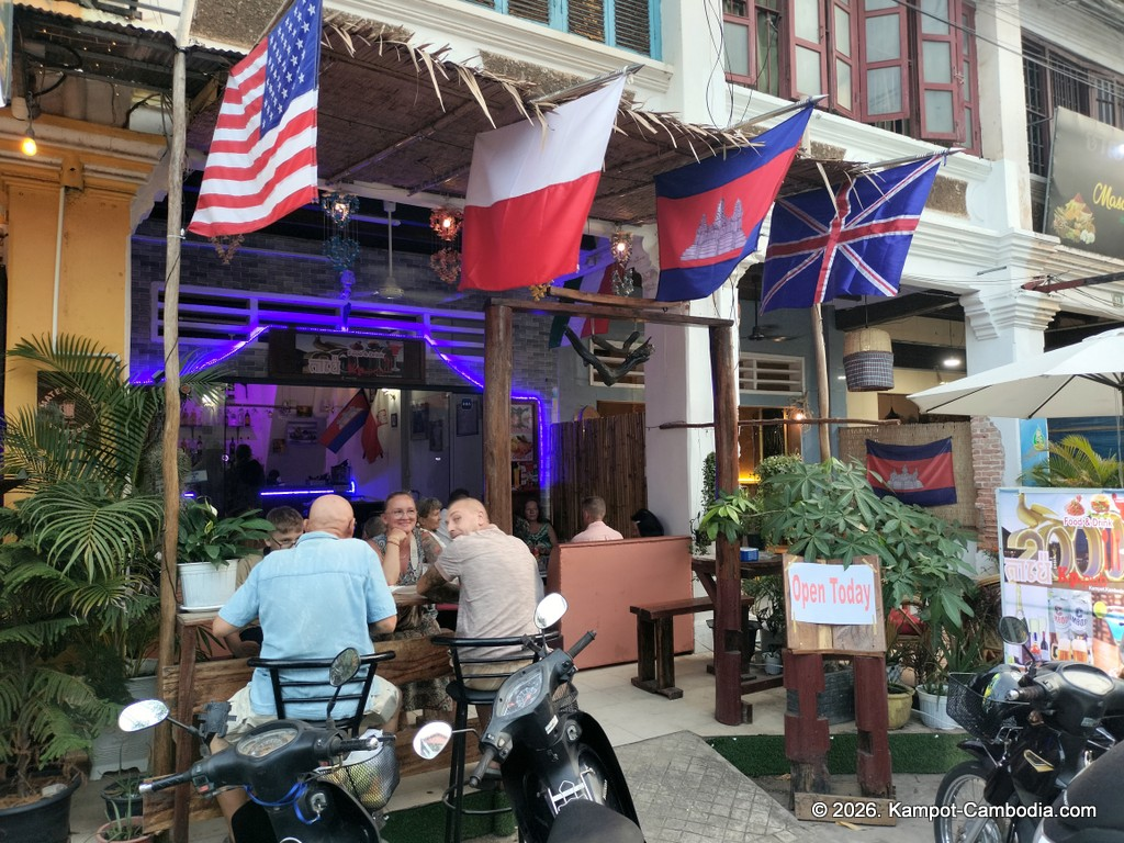 KP Pub Polish restaurant and bar in downtown Kampot, Cambodia.
