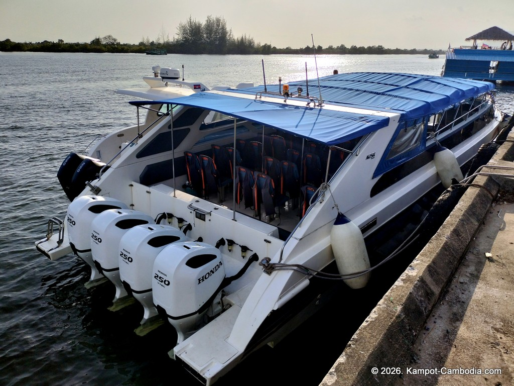 G.T.V.C Speedboat between Kampot and Koh Rong Island and Koh Rong Samloem Island in Cambodia.