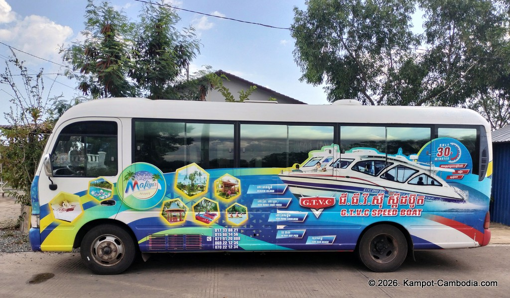 G.T.V.C Speedboat between Kampot and Koh Rong Island and Koh Rong Samloem Island in Cambodia.