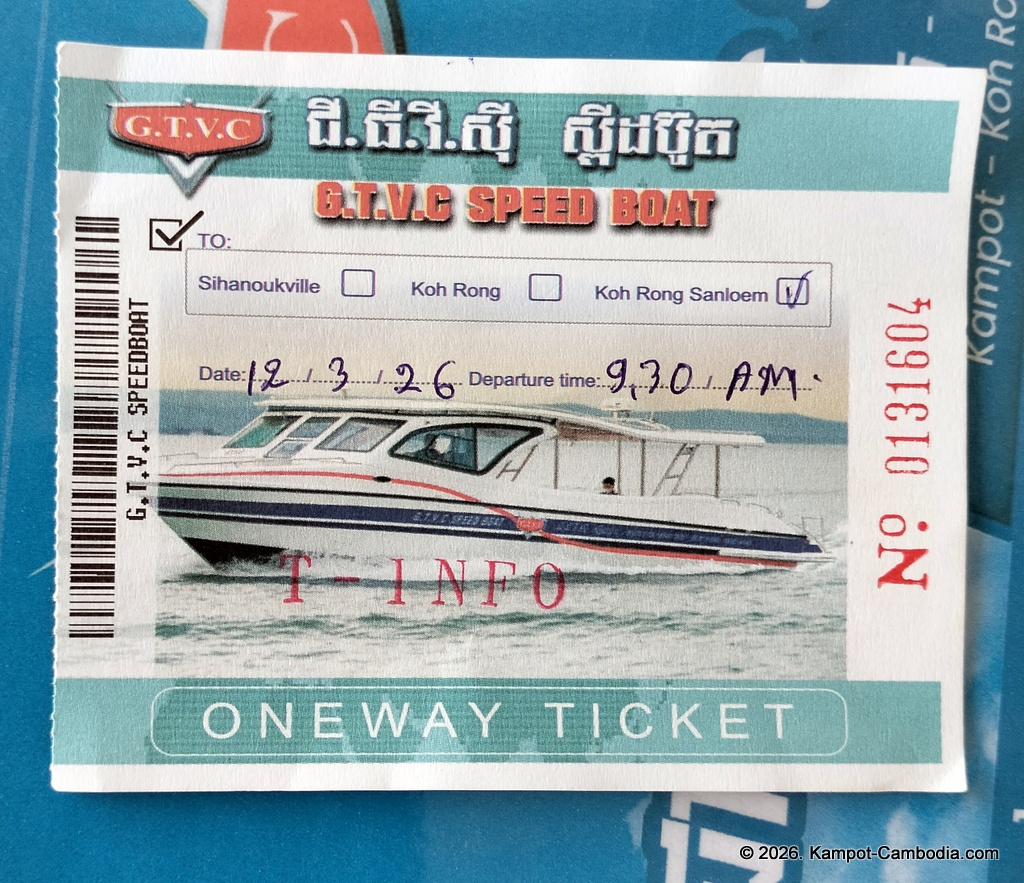 G.T.V.C Speedboat between Kampot and Koh Rong Island and Koh Rong Samloem Island in Cambodia.