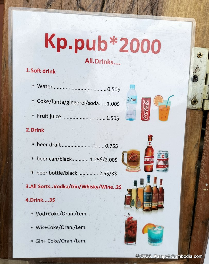 KP Pub Polish restaurant and bar in downtown Kampot, Cambodia.