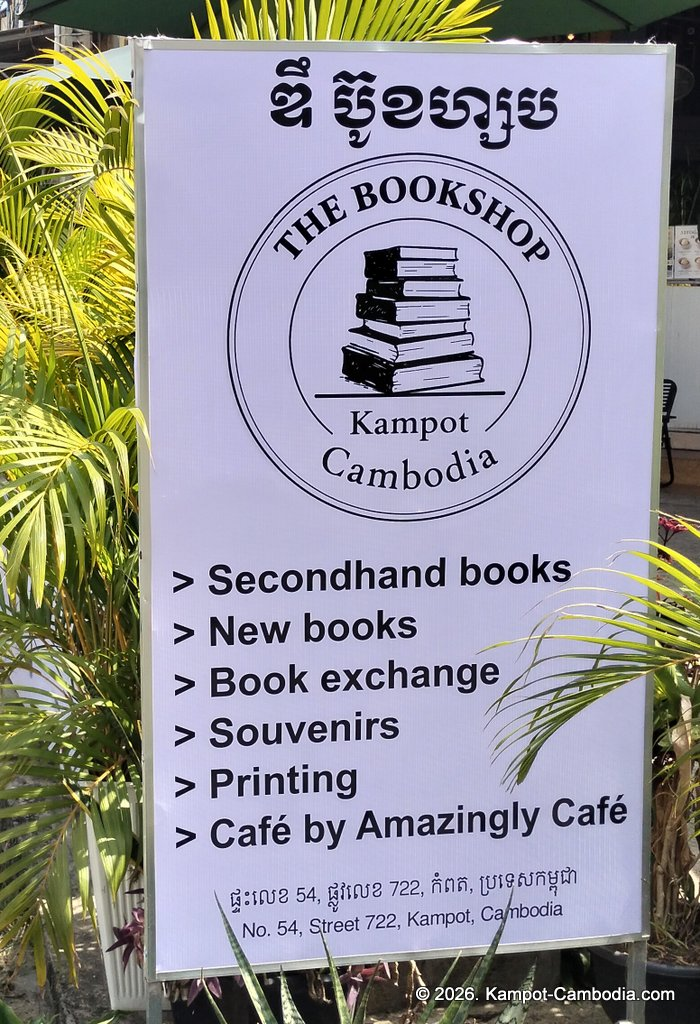 Amazingly Cafe and the Bookshop Kampot in Kampot, Cambodia.
