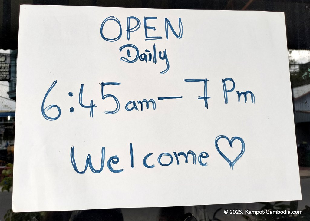 Amazingly Cafe and the Bookshop Kampot in Kampot, Cambodia.