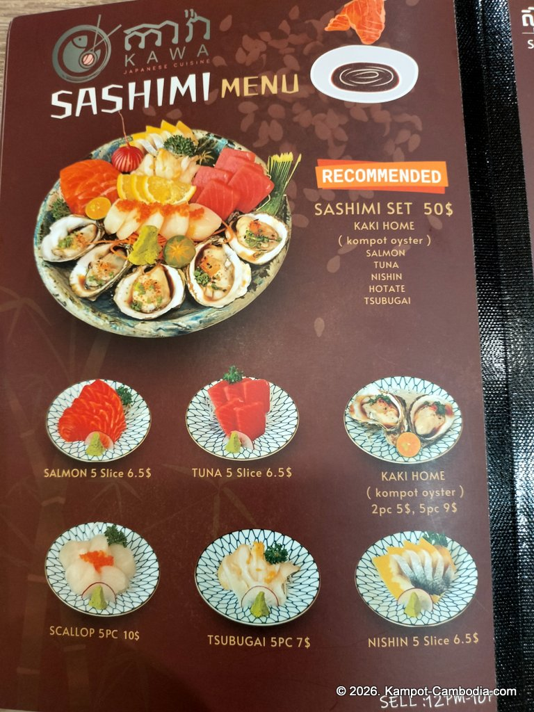 Kawa Japanese Cuisine restaurant in Kampot, Cambodia