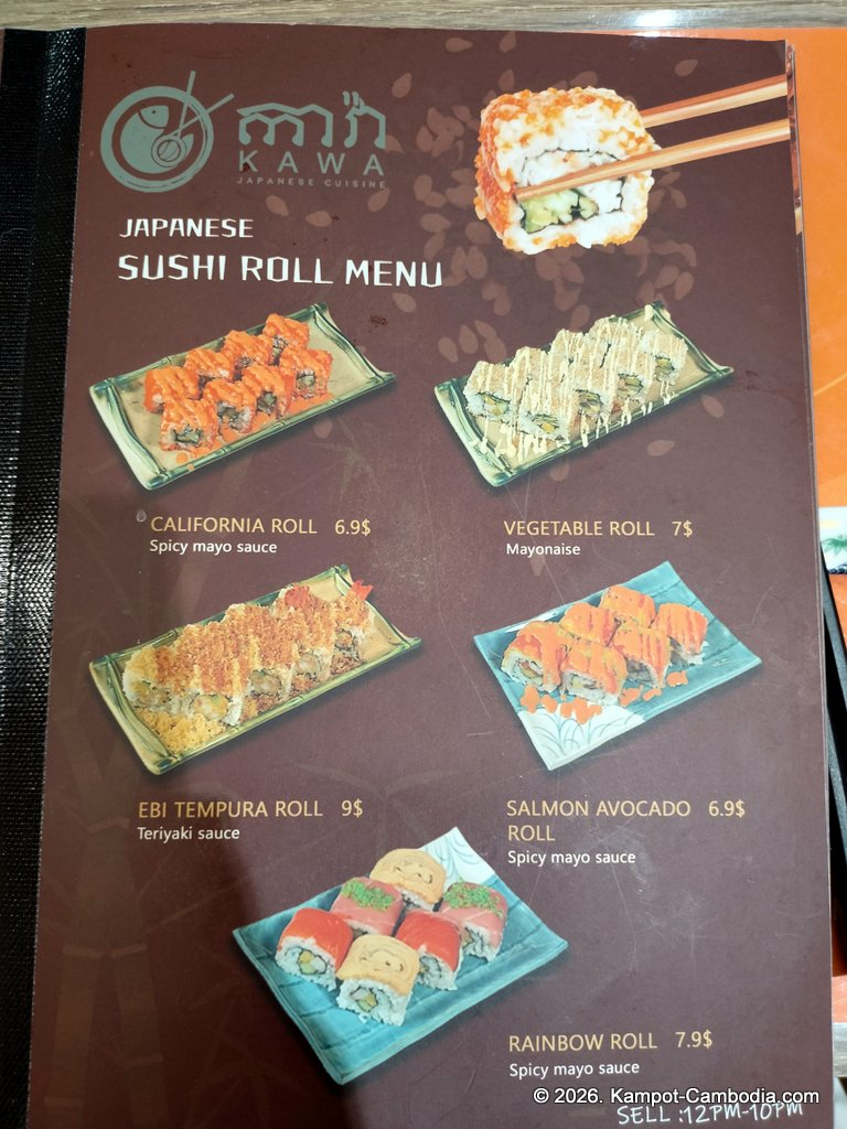 Kawa Japanese Cuisine restaurant in Kampot, Cambodia