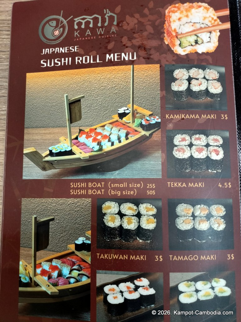 Kawa Japanese Cuisine restaurant in Kampot, Cambodia