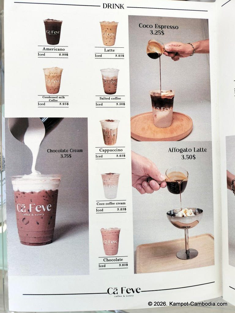 Ca Feve Coffee & Eatery in Kampot, Cambodia.