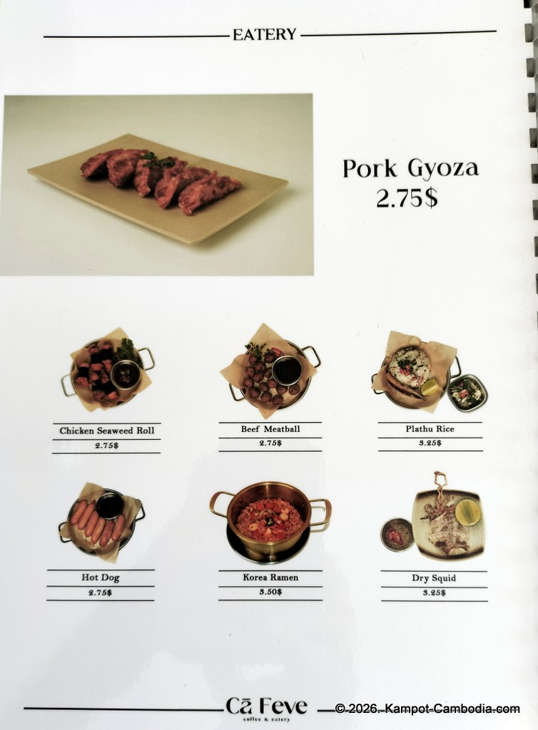 Ca Feve Coffee & Eatery in Kampot, Cambodia.