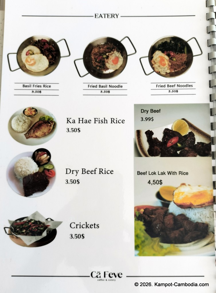 Ca Feve Coffee & Eatery in Kampot, Cambodia.