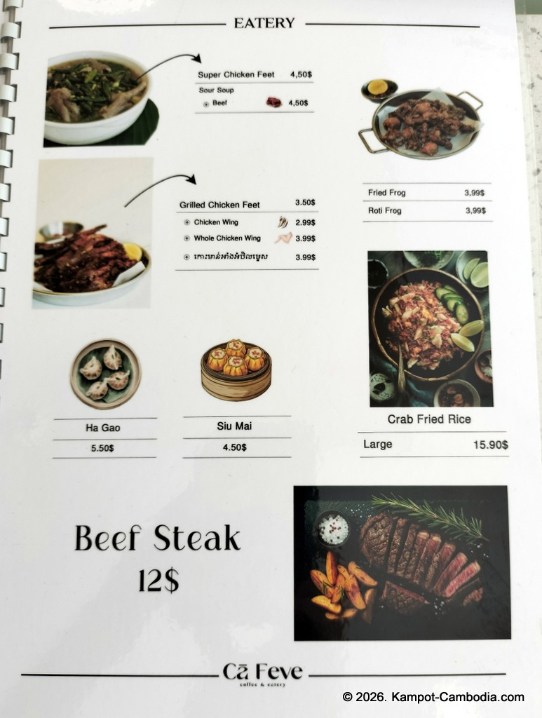 Ca Feve Coffee & Eatery in Kampot, Cambodia.