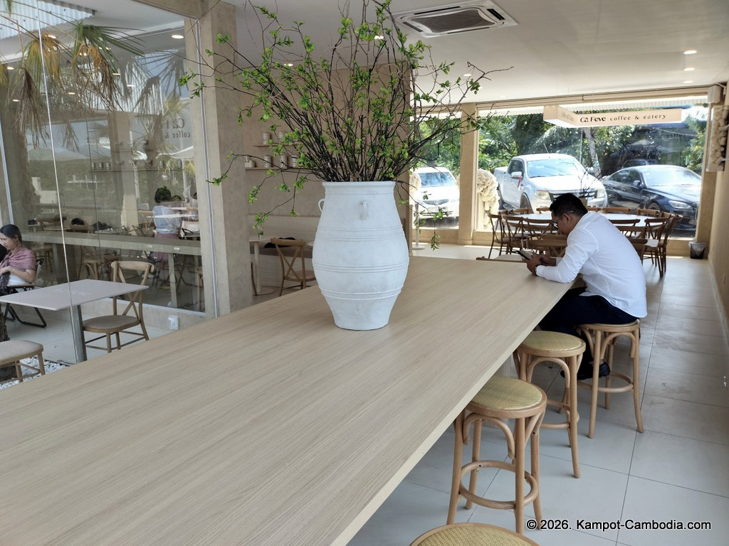 Ca Feve Coffee & Eatery in Kampot, Cambodia.