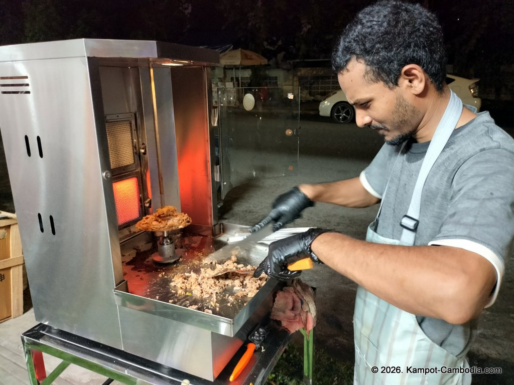 Fold & Flip Burgers and Shawarma Co. Western food in Kampot, Cambodia.