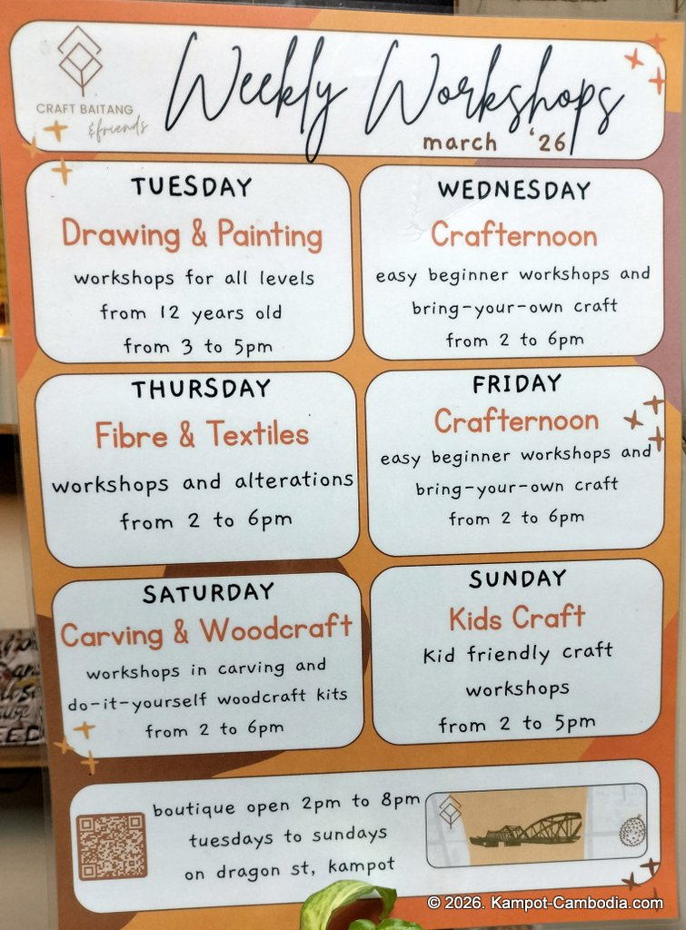 Craft Baitang & Friends crafts in Kampot, Cambodia.