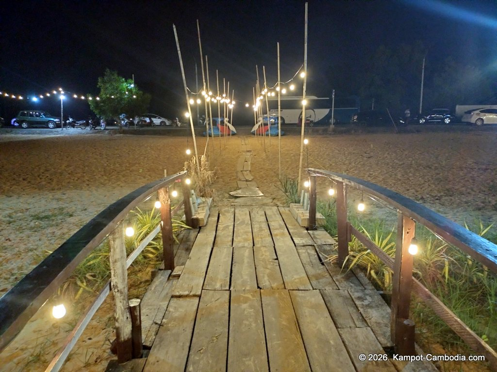 Coexist French Riverboat restaurant on the Kampot River in Cambodia.
