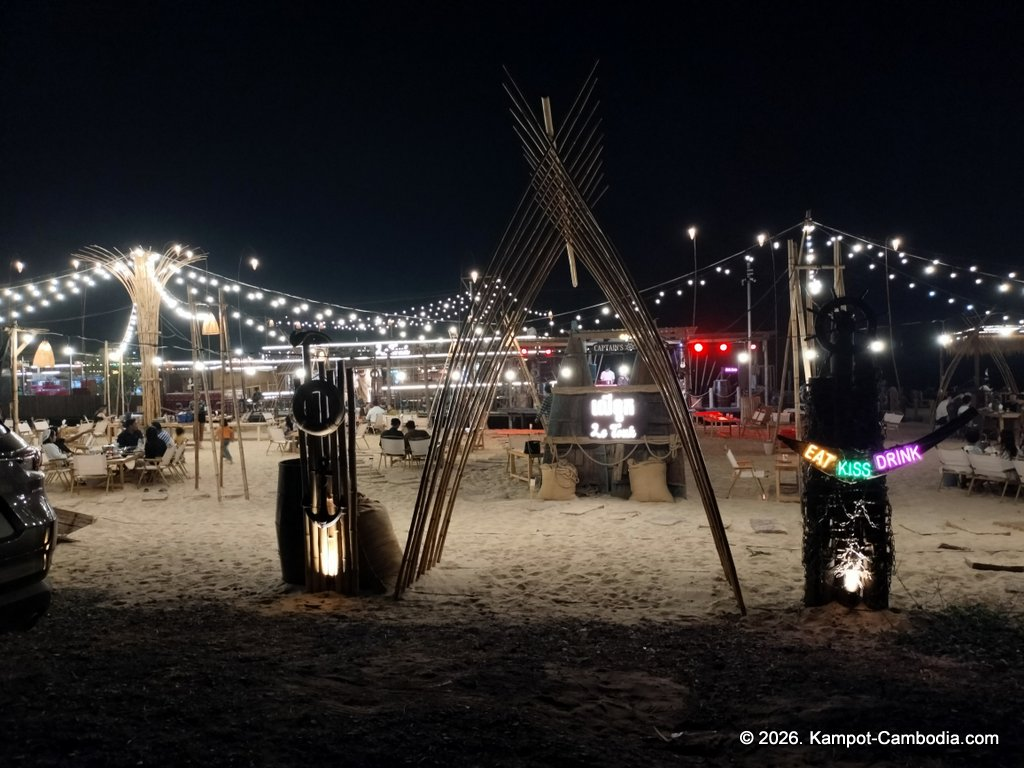 Le Touk Kampot Riverside and Riverboat restaurant in Kampot, Cambodia.