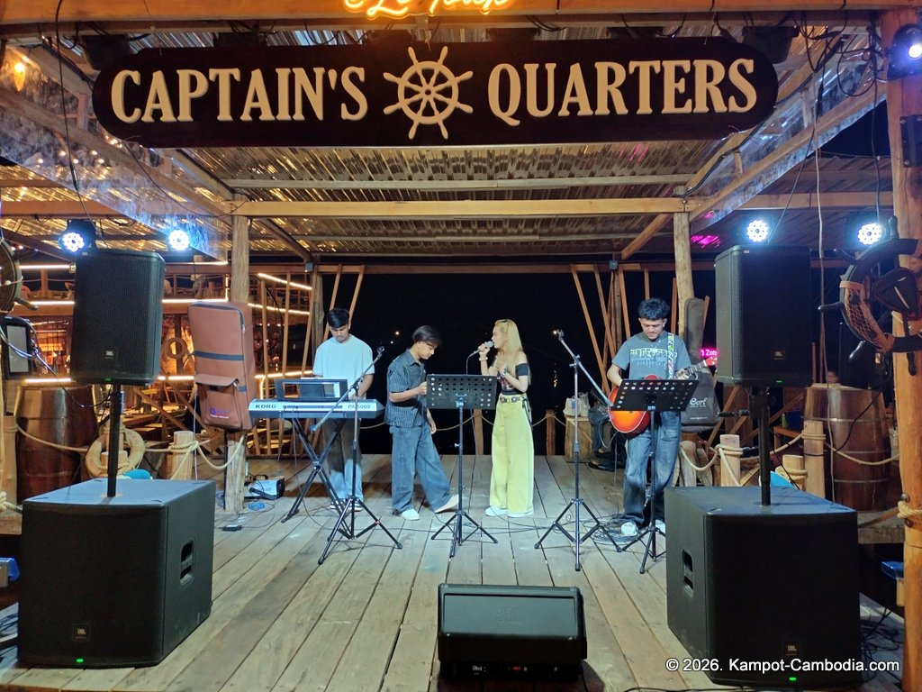 Le Touk Kampot Riverside and Riverboat restaurant in Kampot, Cambodia.