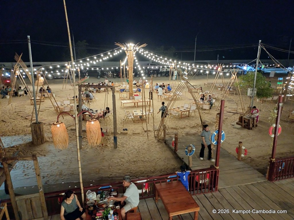 Le Touk Kampot Riverside and Riverboat restaurant in Kampot, Cambodia.