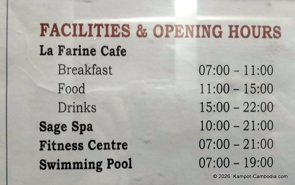 Chateau Kampot. Boutique Hotel in Downtown Kampot, Cambodia. Spa, Pool, Dining.