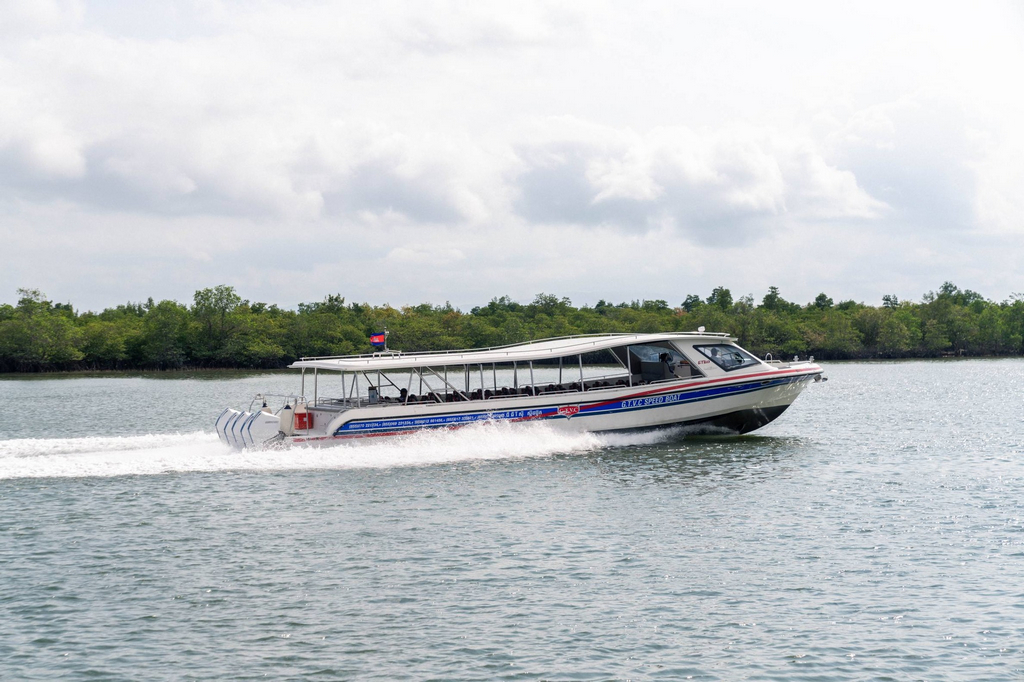 G.T.V.C Speedboat between Kampot and Koh Rong Island and Koh Rong Samloem Island in Cambodia.