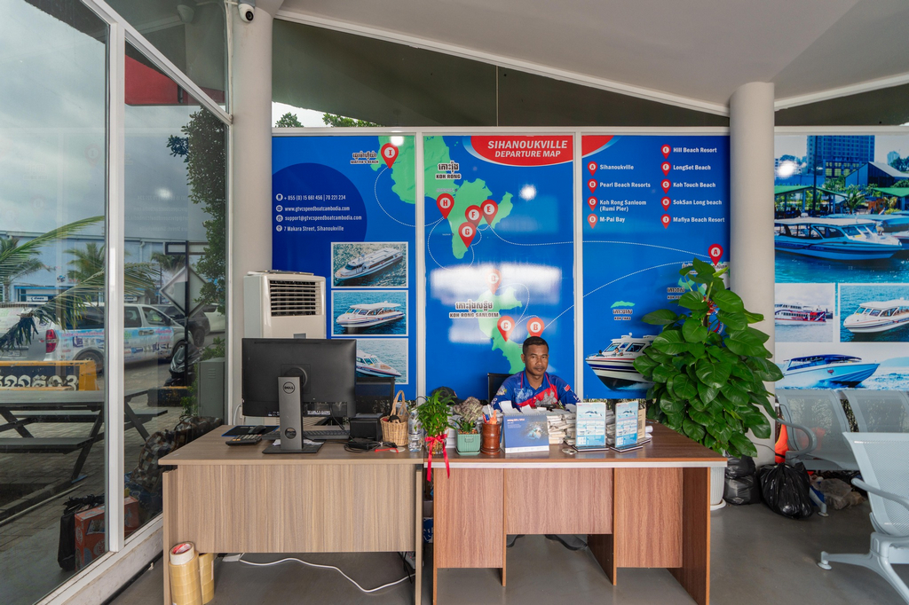 G.T.V.C Speedboat between Kampot and Koh Rong Island and Koh Rong Samloem Island in Cambodia.