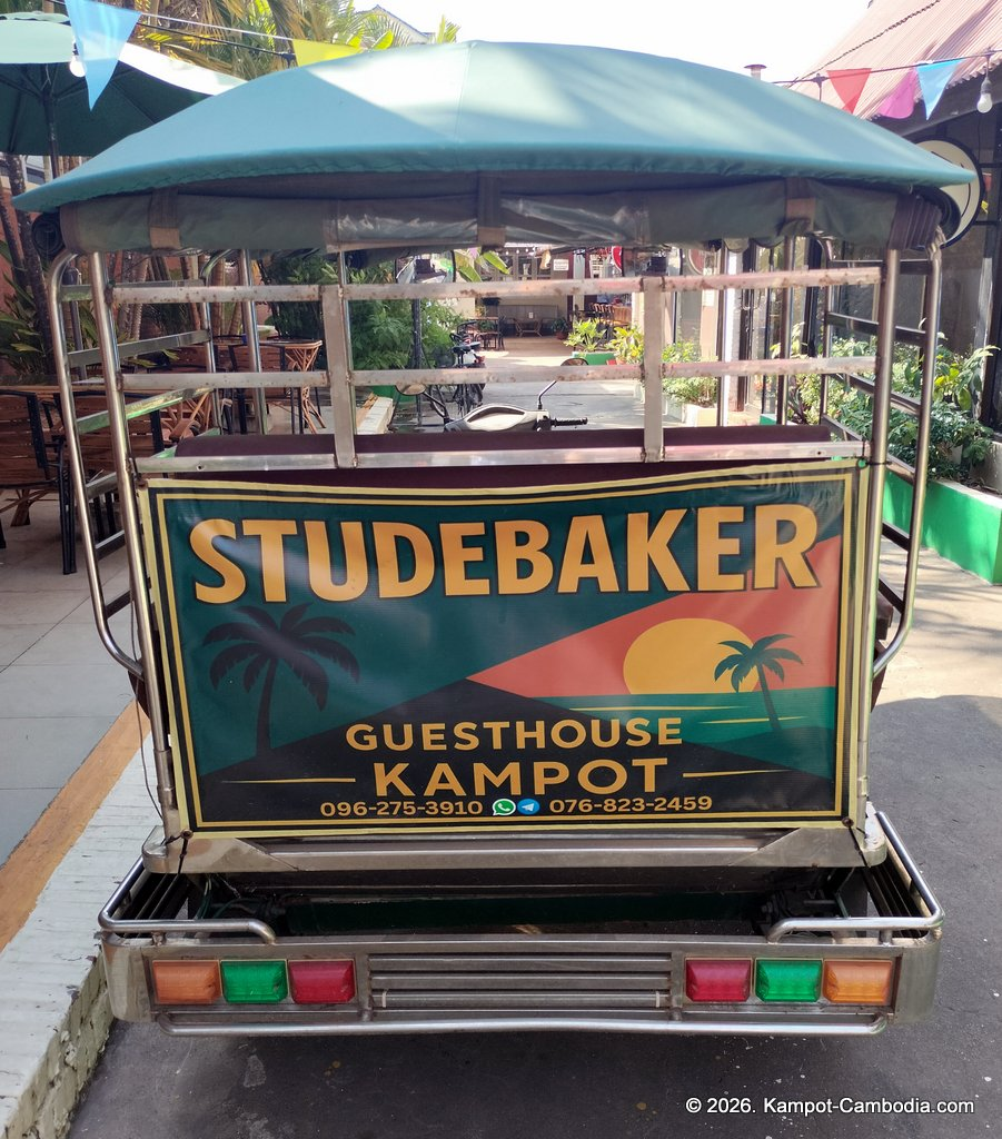 Studebakers Guesthouse, restaurant and bar in Kampot, Cambodia.