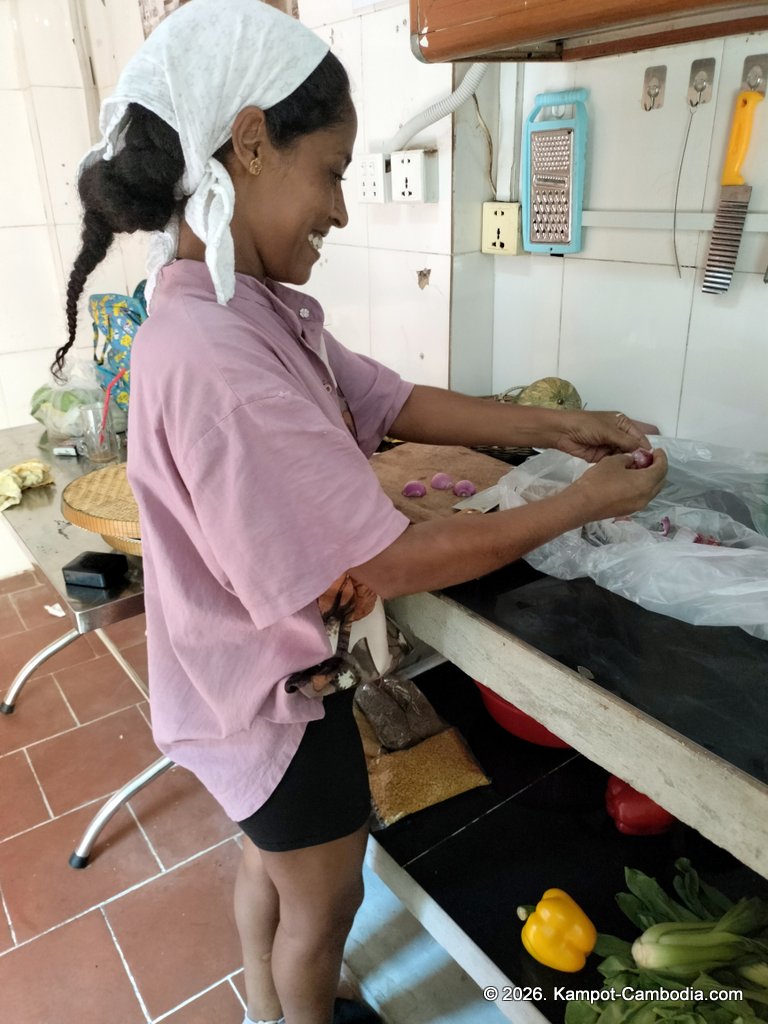 mahzel ethiopian restaurant in kampot, cambodia at studebaker guesthouse