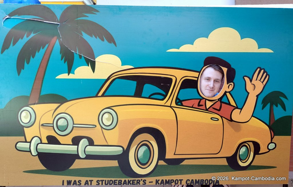 Studebakers Guesthouse, restaurant and bar in Kampot, Cambodia.