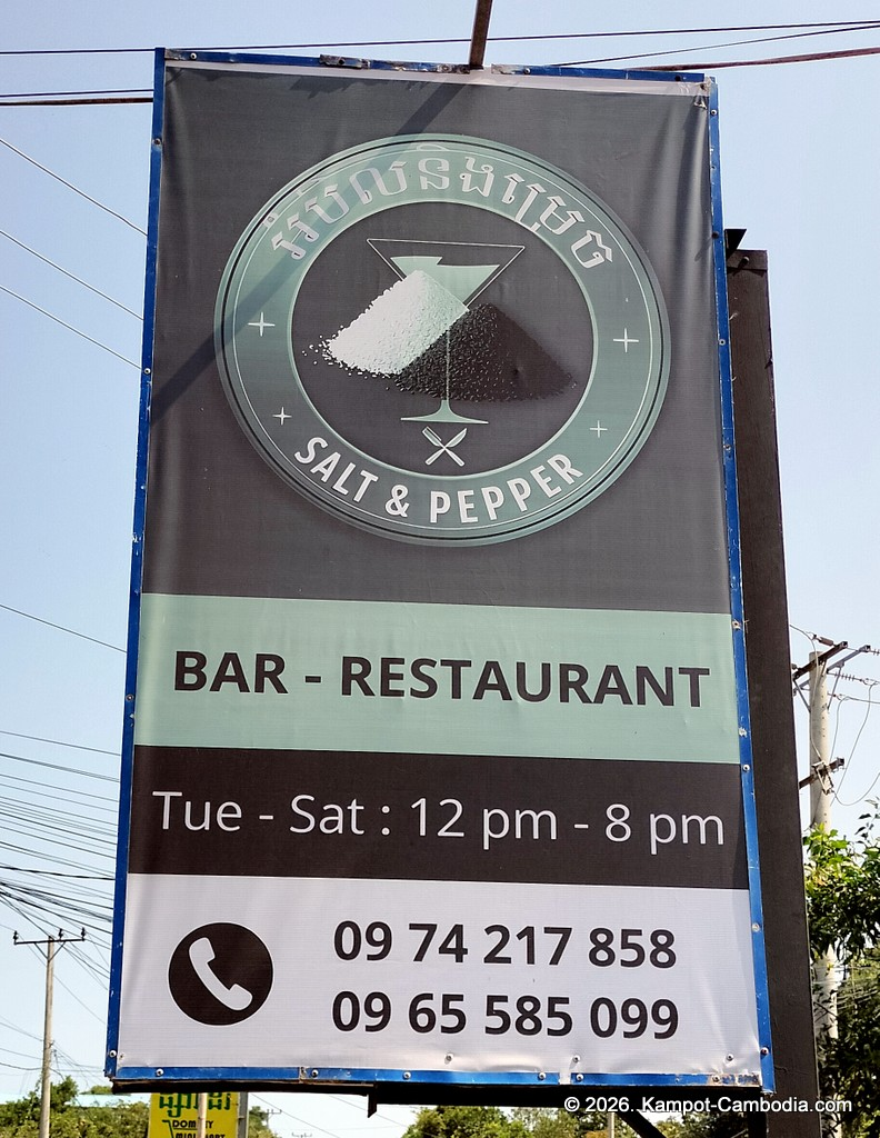 Salt & Pepper Bar and Restaurant in International Village. Kampot, Cambodia.