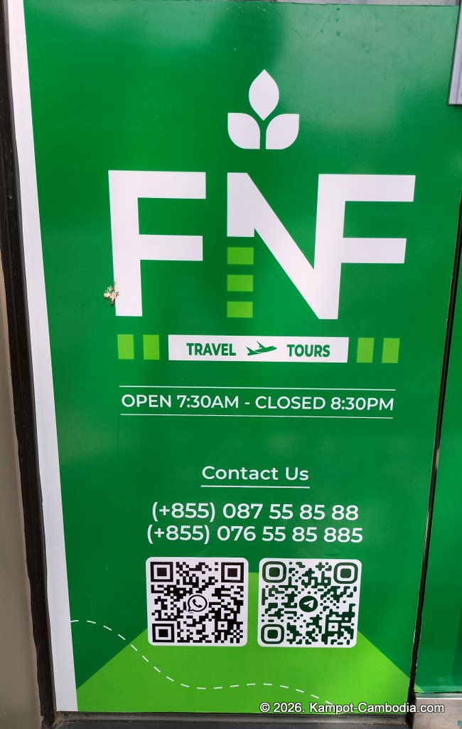 FNF Travel and Tours in Kampot, Cambodia.