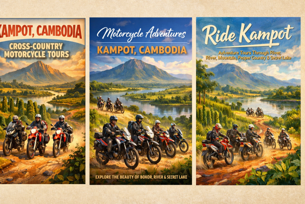 big bike tours.  dirt bike tours around kampot, Cambodia.