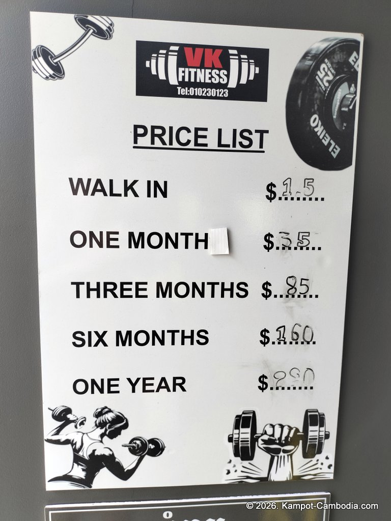VK Fitness at the VK Boutique in Kampot, Cambodia.