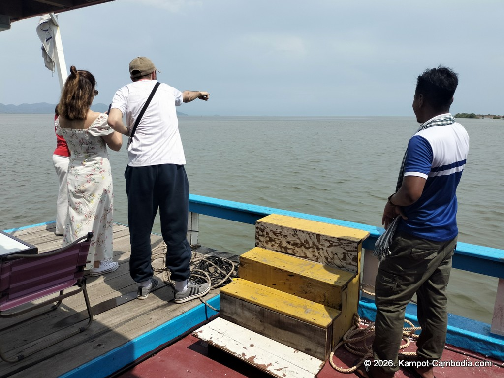 the bay boat. kampot, cambodia. daily cruises on the kampot river.