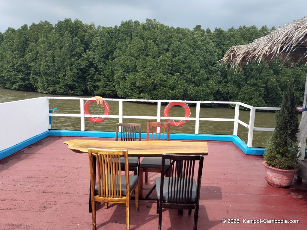 the bay boat. kampot, cambodia. daily cruises on the kampot river.