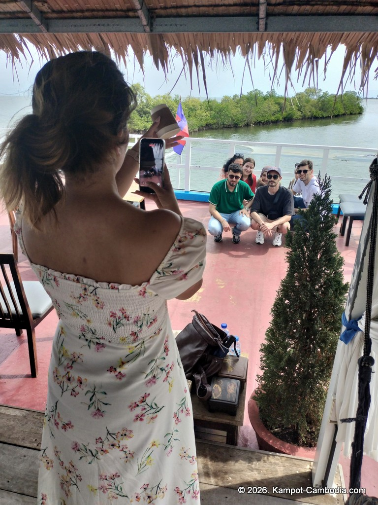 the bay boat. kampot, cambodia. daily cruises on the kampot river.