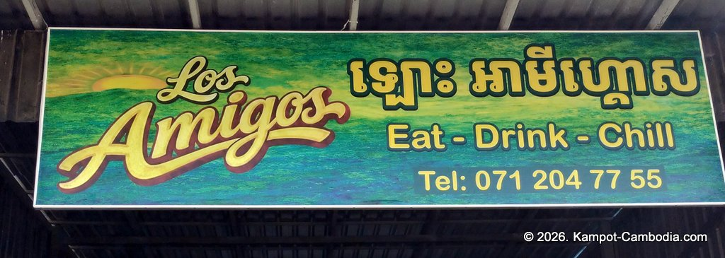 Los Amigos Mexican, Italian, Turkish Kampot Riverside Restaurant in Cambodia.