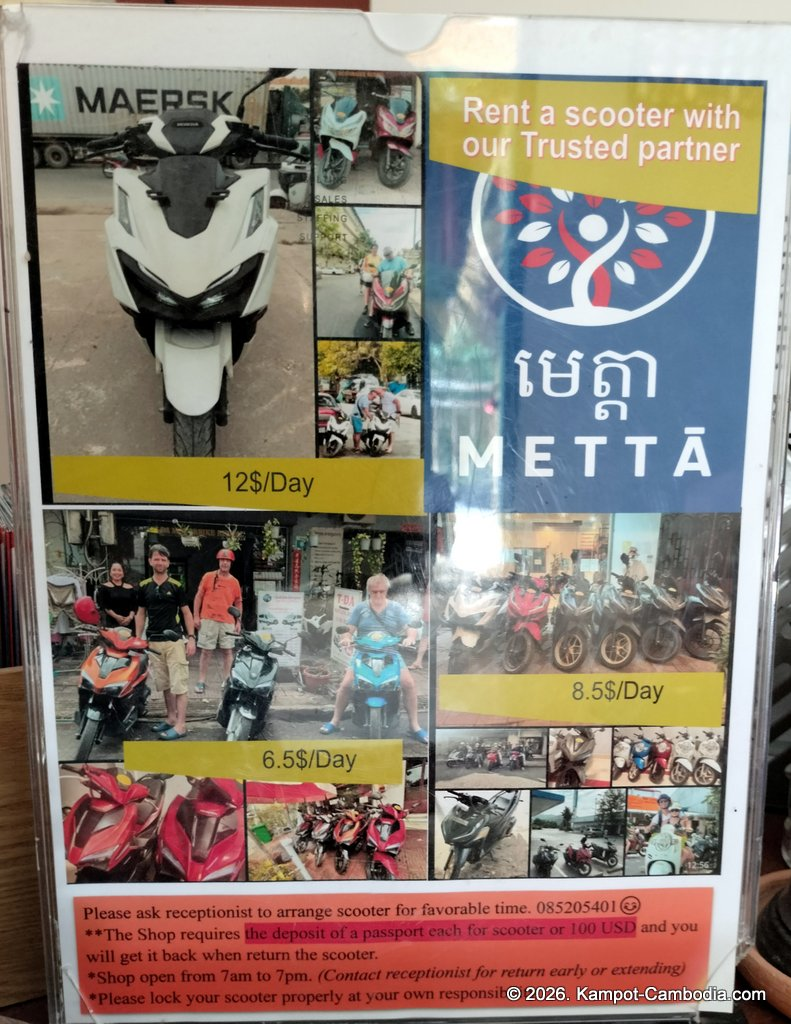 Metta Guesthouse and Vegan Restaurant in Kampot, Cambodia.