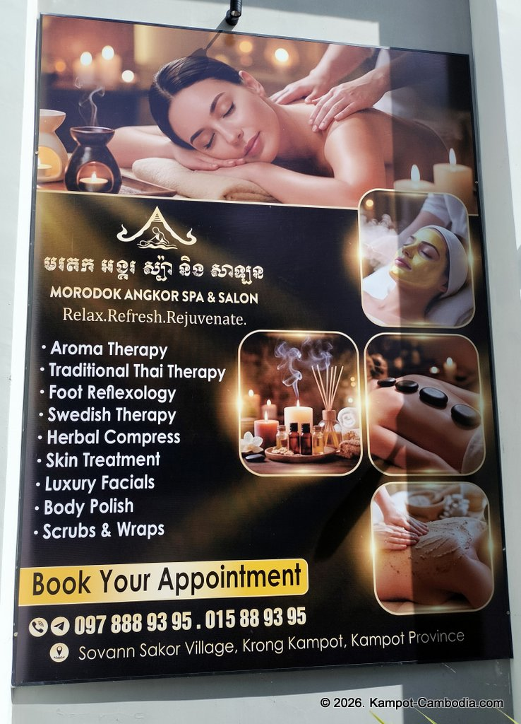 Morodok Angkor Spa & Salon in Kampot, Cambodia.