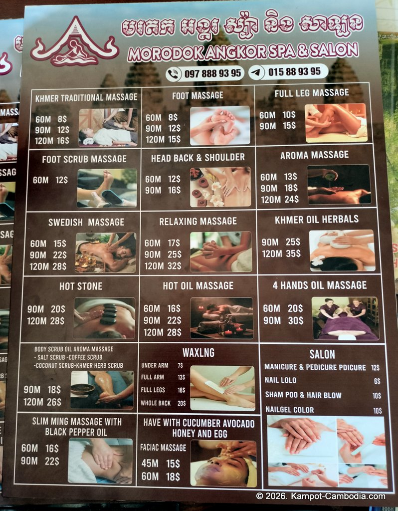 Morodok Angkor Spa & Salon in Kampot, Cambodia.