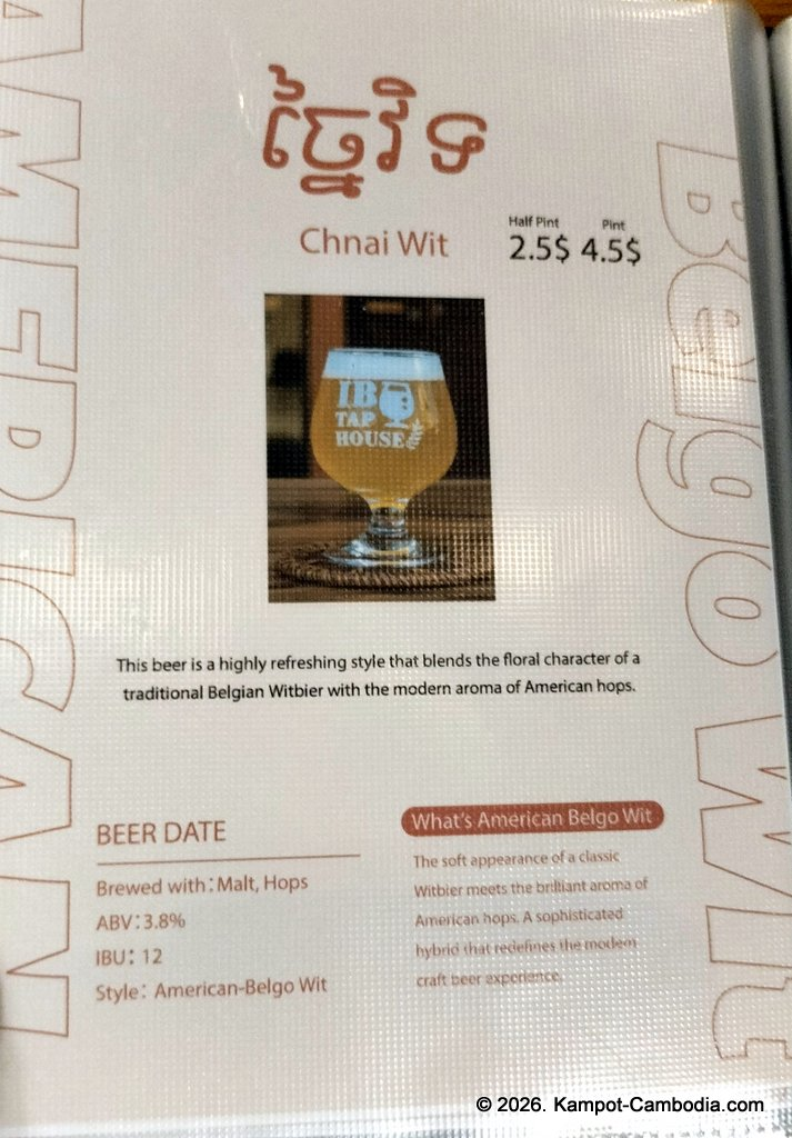 IB Tap House microbrewery in Kampot, Cambodia.