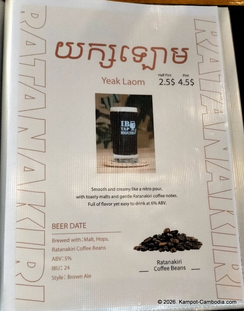 IB Tap House microbrewery in Kampot, Cambodia.
