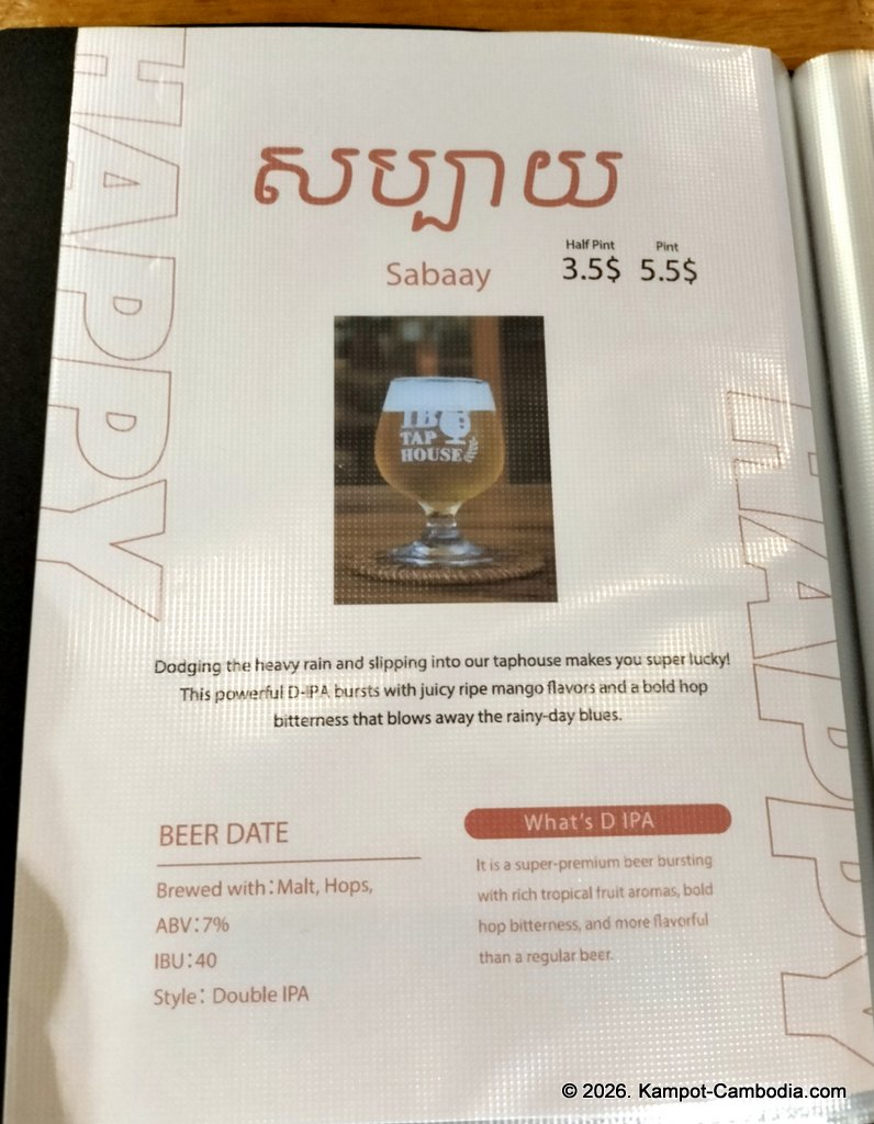 IB Tap House microbrewery in Kampot, Cambodia.