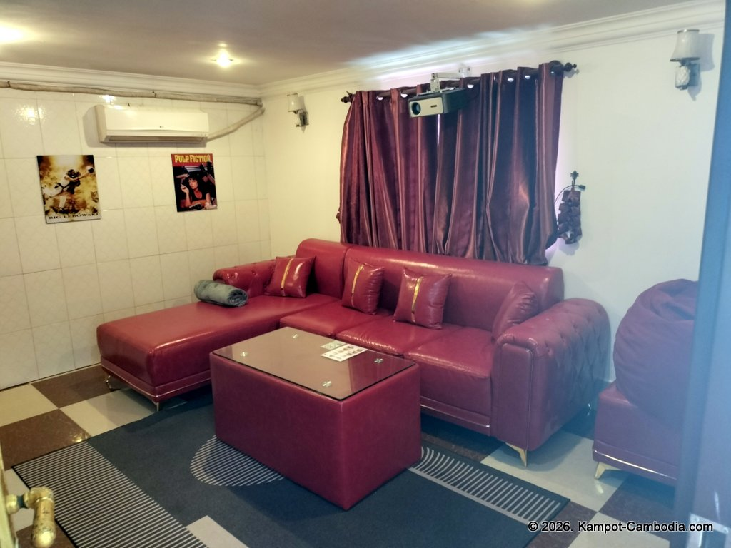 Movie Suites movie theater, private movies rooms in Kampot, Cambodia.