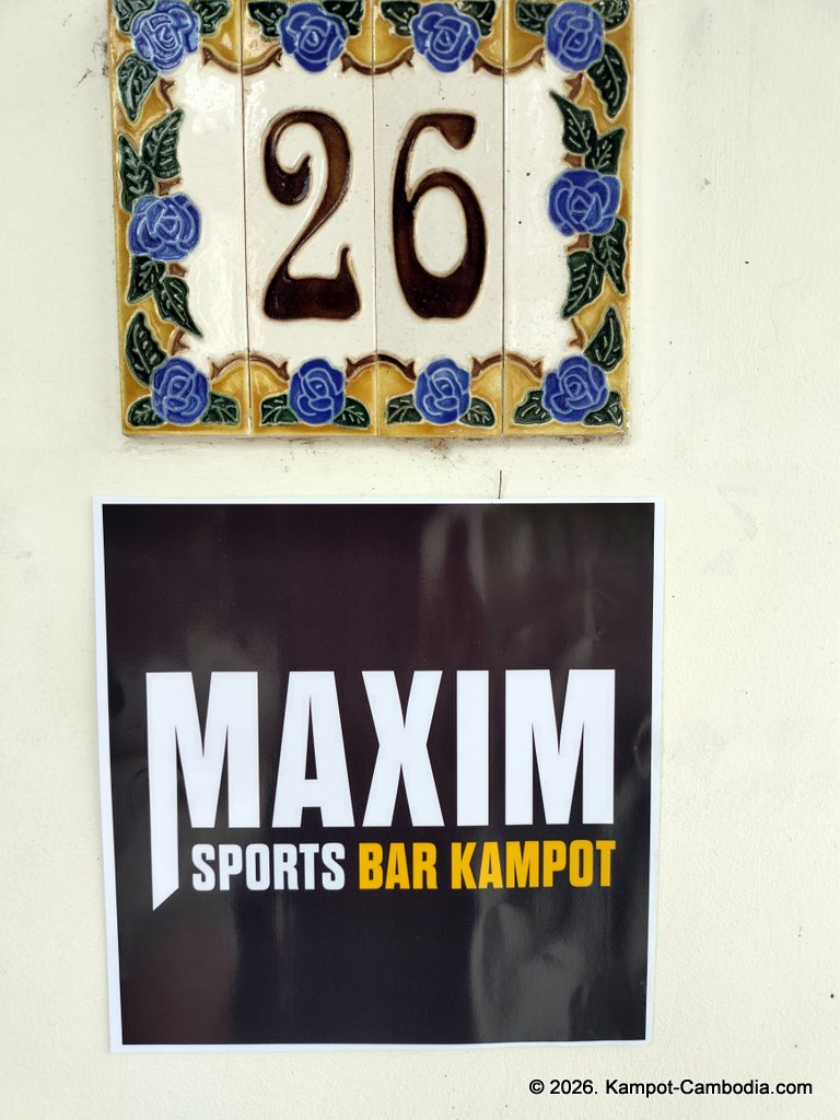 maxim cafe and sports bar in kampot, cambodia