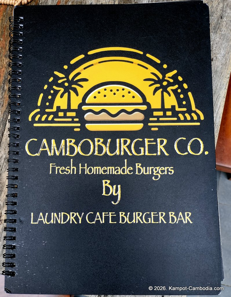 Laundry cafe burger bar in kampot cambodia. Camboburger Co.