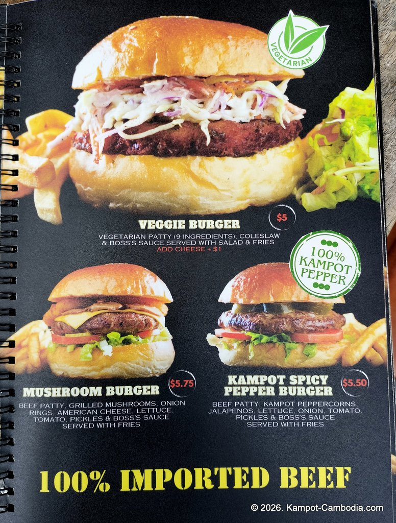 Laundry cafe burger bar in kampot cambodia. Camboburger Co.