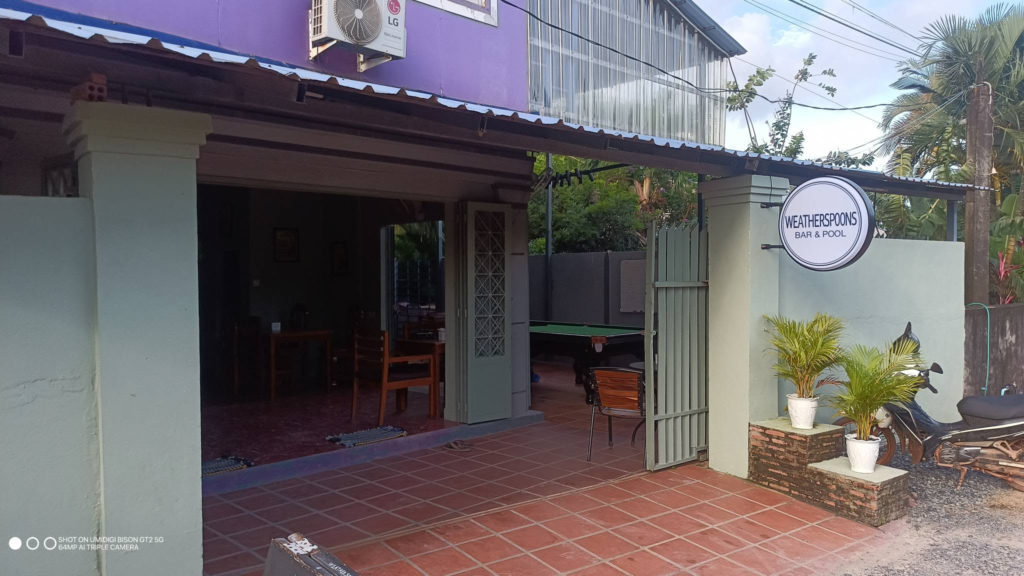 Weatherspoons Bar & Pool in Kampot, Cambodia.