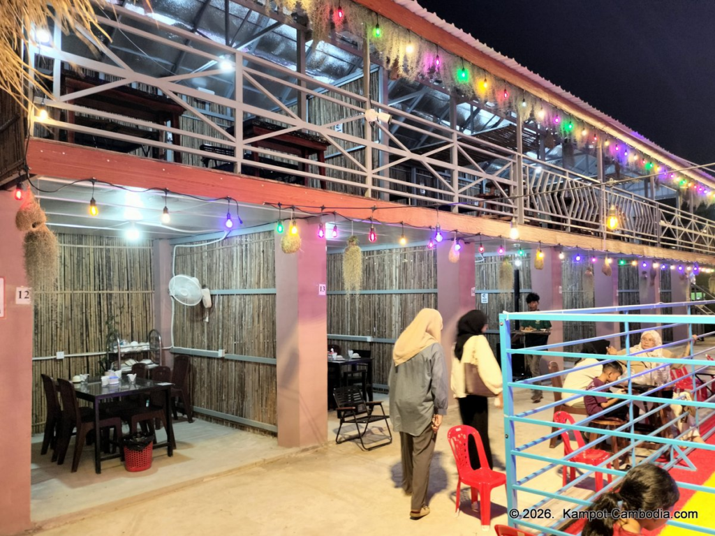 Kampot Happy. Outdoor Kids' entertainment park with slides, ball room, zip line, restaurant and cafe in Kampot, Cambodia.