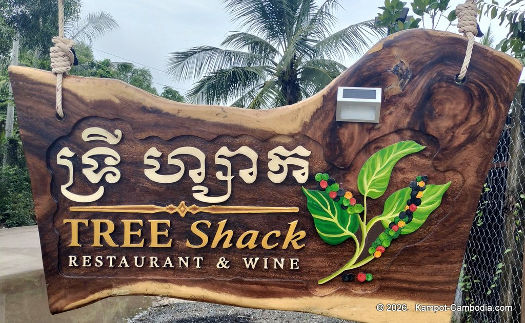 Tree Shack Restaurant & Wine in Kampot, Cambodia. Menu.