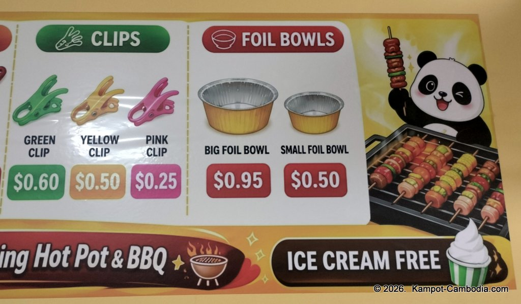 Yummy Rotating Hot Pot & BBQ in Kampot, Cambodia.