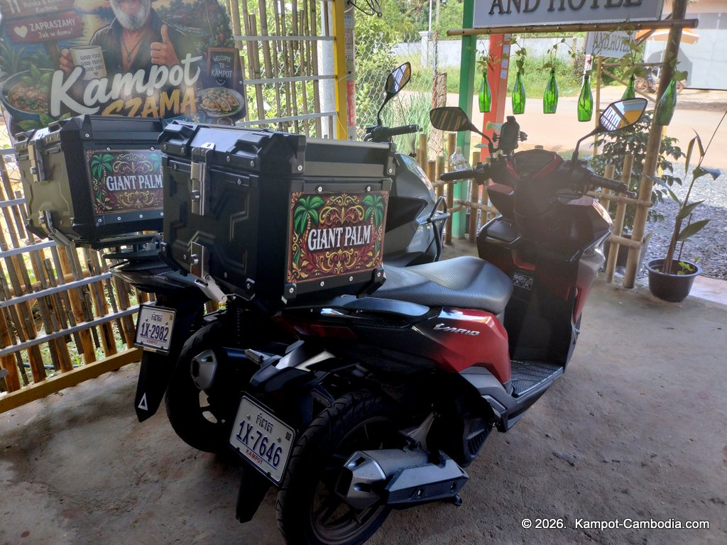 Giant Palm Polish-Khmer Restaurant in Kampot, Cambodia.